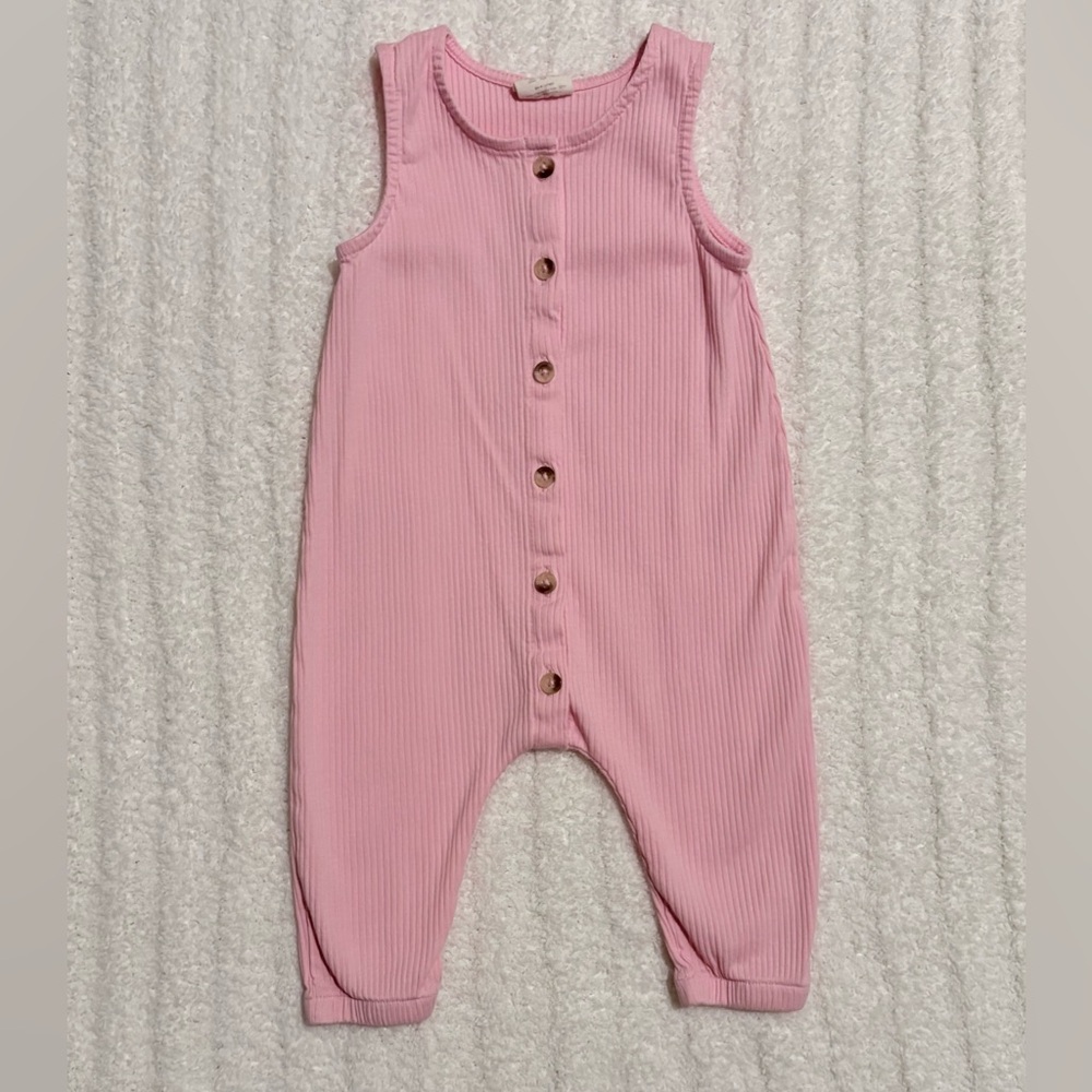 SIIX Pink Ribbed Jumpsuit - Picture 2 of 4